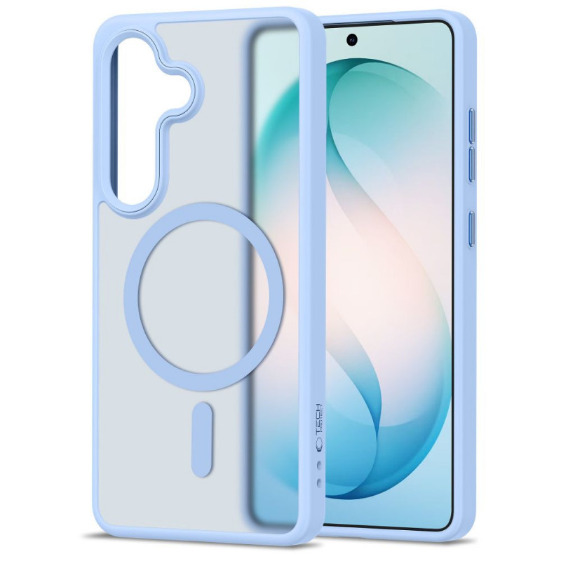 Custodia MagSafe Tech-Protect Magmat per Samsung Galaxy S26, azzurro cielo opaco