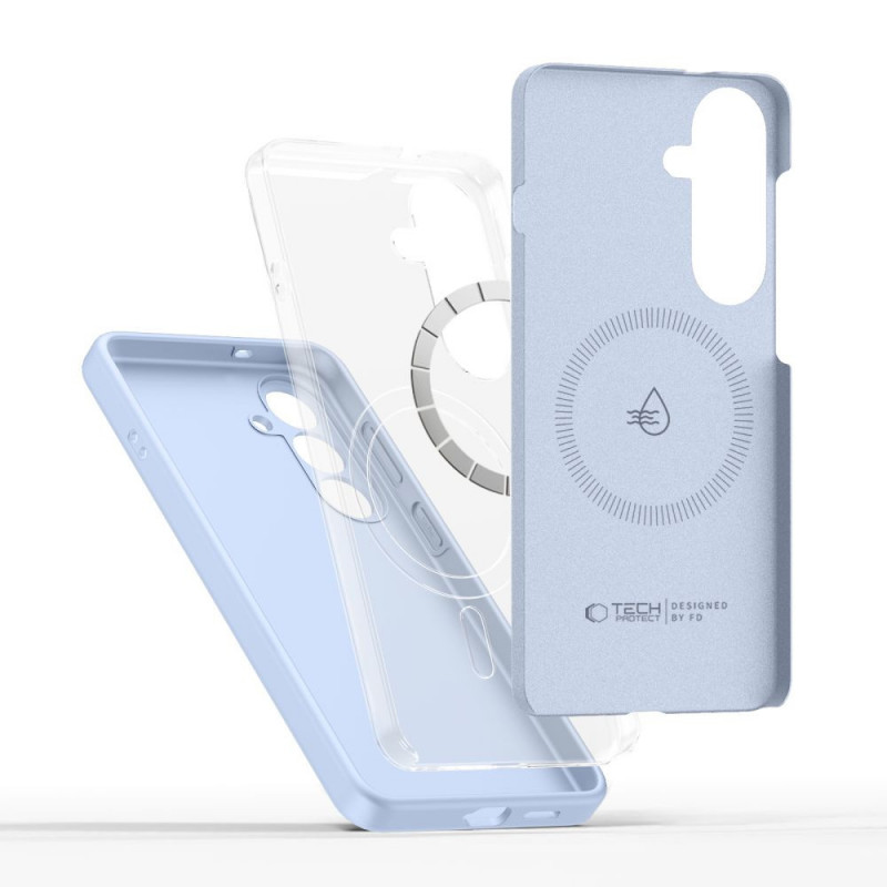 Custodia in silicone MagSafe Tech-Protect per Samsung Galaxy S26, azzurro cielo