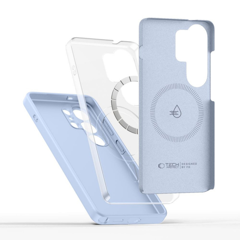 Custodia in silicone MagSafe Tech-Protect per Samsung Galaxy S26 Ultra, azzurro cielo