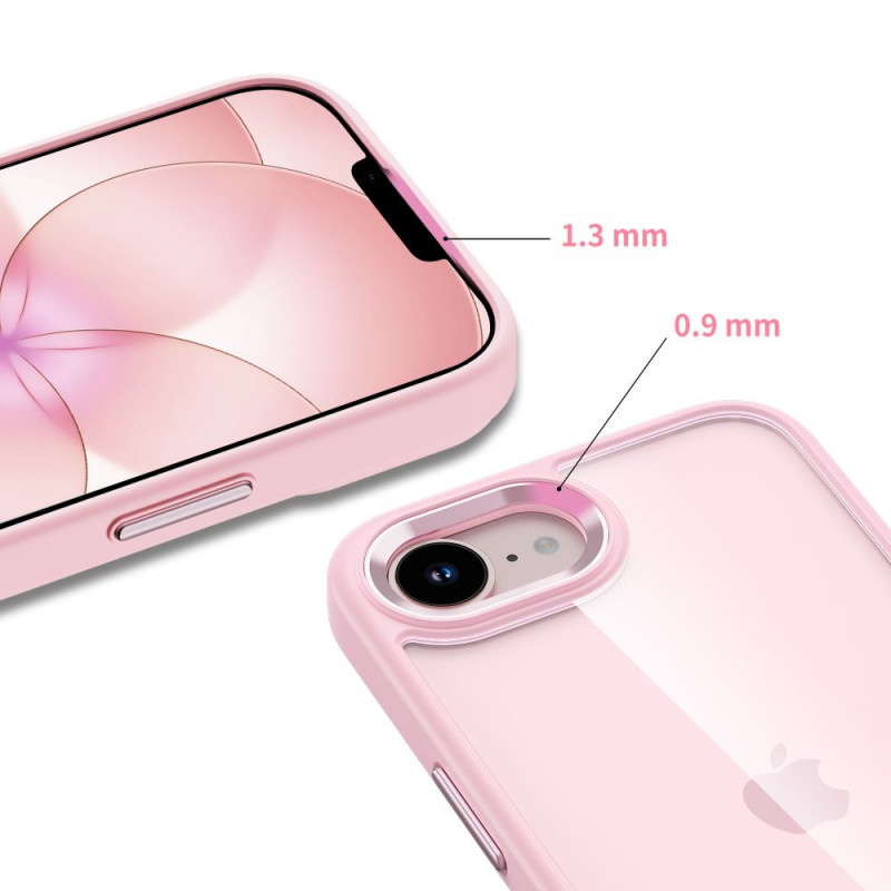 Custodia Tech-Protect Magmat per Apple iPhone 16e / 17e, rosa tenue/trasparente