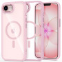 Custodia Magmat MagSafe Tech-Protect per Apple iPhone 16e / 17e, rosa tenue/trasparente