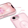 Custodia Magmat MagSafe Tech-Protect per Apple iPhone 16e / 17e, rosa tenue/trasparente