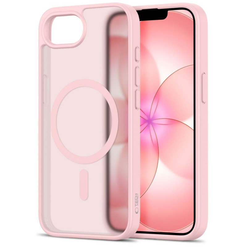 Custodia MagSafe Tech-Protect BasicMag per Apple iPhone 16e / 17e, rosa tenue opaco