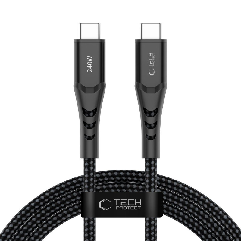 Cavo USB-C a USB-C Tech-Protect Ultraboost UB11T PD 240W, 200 cm, nero
