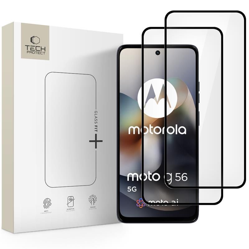 Tech-Protect Glass Fit+ Vetro temperato per Motorola Moto G56 5G (2 pz), nero
