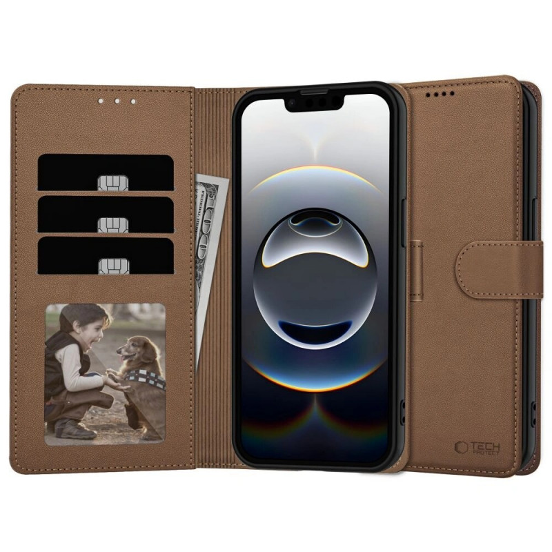 Custodia portafoglio Tech-Protect per Apple iPhone 17e / 16e, marrone
