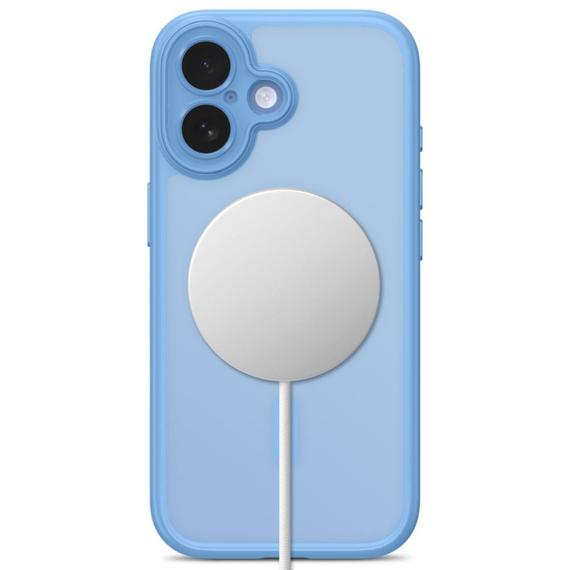 Custodia Tech-Protect MagPeak MagSafe CC per Apple iPhone 17, blu nebbia opaco