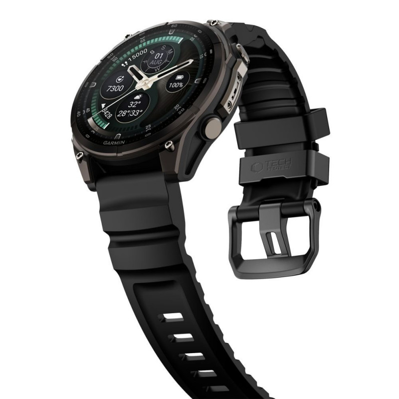 Cinturino per orologio Tech-Protect Motion Garmin Fenix 5X / 5X Plus / 6X / 6X Pro / 7X / 8 / 8 Pro / 9 / 9 Pro (47 mm), nero