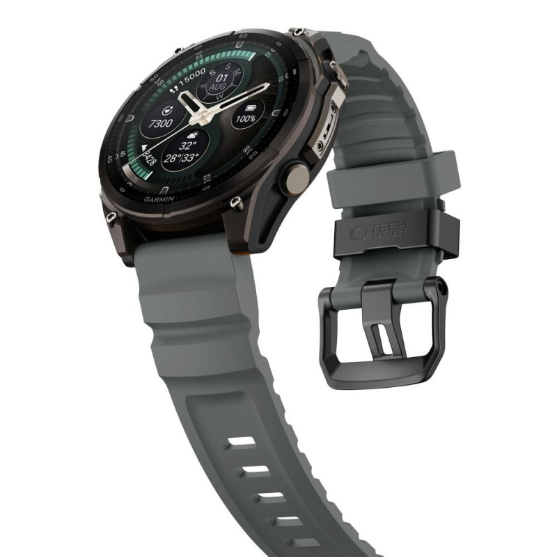 Cinturino per orologio Tech-Protect Motion Garmin Fenix 5X / 5X Plus / 6X / 6X Pro / 7X / 8 / 8 Pro / 9 / 9 Pro (47 mm), grigio tempesta