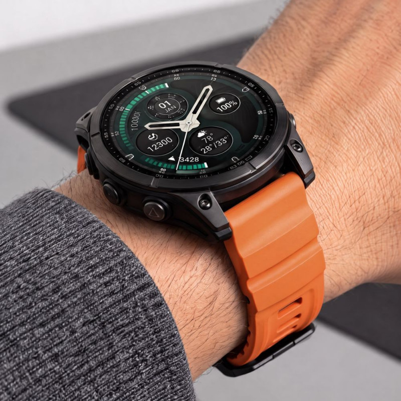 Cinturino per orologio Tech-Protect Motion Garmin Fenix 5X / 5X Plus / 6X / 6X Pro / 7X / 8 / 8 Pro / 9 / 9 Pro (47 mm), arancione segnale