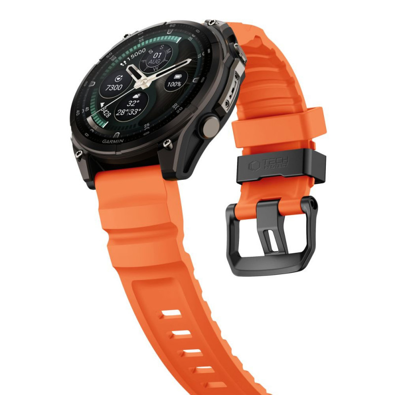 Cinturino per orologio Tech-Protect Motion Garmin Fenix 5X / 5X Plus / 6X / 6X Pro / 7X / 8 / 8 Pro / 9 / 9 Pro (51 mm), arancione segnale