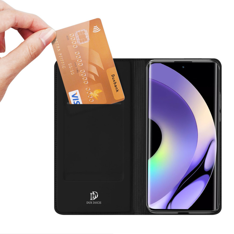 Custodia flip Skin Pro Dux Ducis per Realme 10 Pro, nera