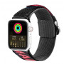 Cinturino in nylon Dux Ducis Outdoor Version per Apple Watch Ultra, SE, 8, 7, 6, 5, 4, 3, 2, 1 (49, 45, 44, 42 mm), nero e rosso