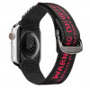 Cinturino in nylon Dux Ducis Outdoor Version per Apple Watch Ultra, SE, 8, 7, 6, 5, 4, 3, 2, 1 (49, 45, 44, 42 mm), nero e rosso