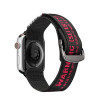 Cinturino in nylon Dux Ducis Outdoor Version per Apple Watch Ultra, SE, 8, 7, 6, 5, 4, 3, 2, 1 (49, 45, 44, 42 mm), nero e rosso