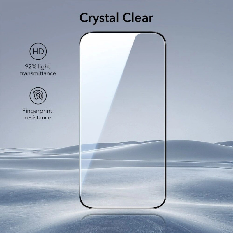 Proteggi schermo in vetro temperato ESR UltraFit per Apple iPhone 17 Pro Max / 18 Pro Max, ESR925, trasparente (2 pz)