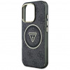 Custodia MagSafe Guess GUHMP16LHG4PRTGK IML Metal Glitter 4G Circle Triangle per Apple iPhone 16 Pro, nera