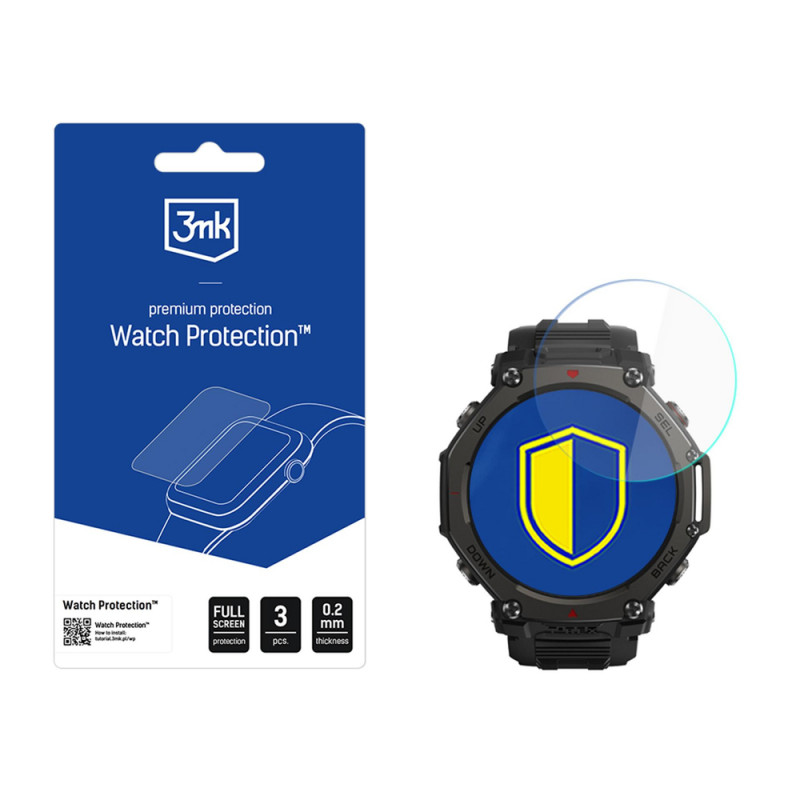 Pellicola protettiva ibrida per schermo 3mk FlexibleGlass Watch Amazfit T-Rex 3 Pro 48 mm