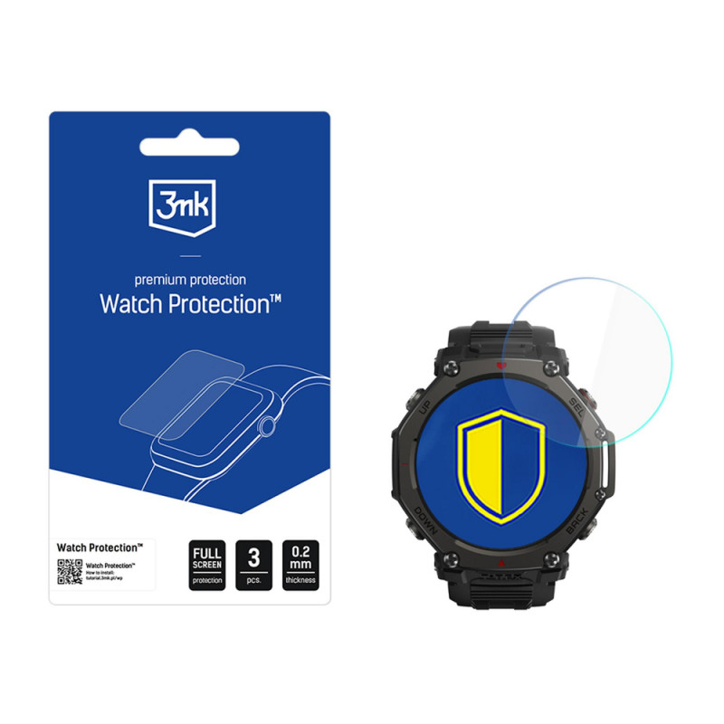 Pellicola protettiva ibrida per schermo 3mk FlexibleGlass Watch Amazfit T-Rex 3 Pro 44 mm