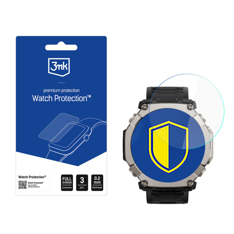 Pellicola protettiva ibrida per display 3MK FlexibleGlass Watch per Amazfit T-Rex Ultra 2