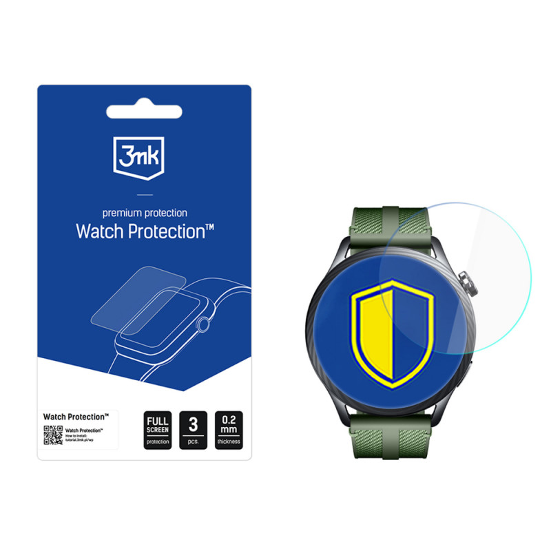 Protezione schermo in vetro ibrido 3MK FlexibleGlass Watch per Xiaomi Watch S5 46 mm