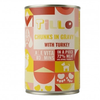 TILLO Bocconcini in salsa Tacchino cibo umido per cani, 415 g