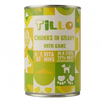 TILLO Cibo umido per cani Chunks in gravy Game, 415 g