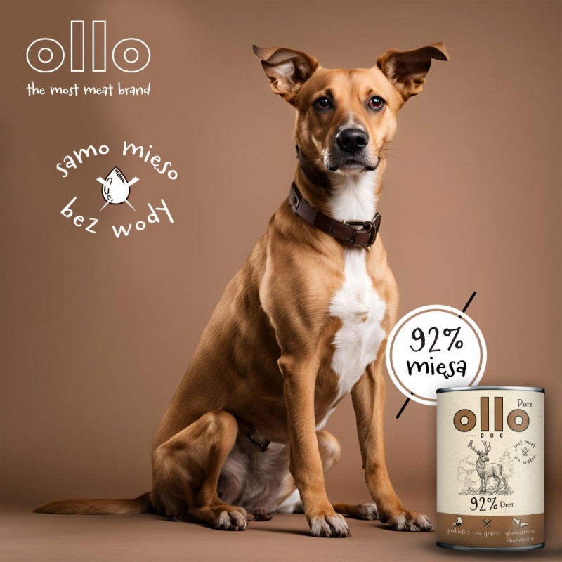 OLLO cibo umido per cani Pure Deer, 850 g