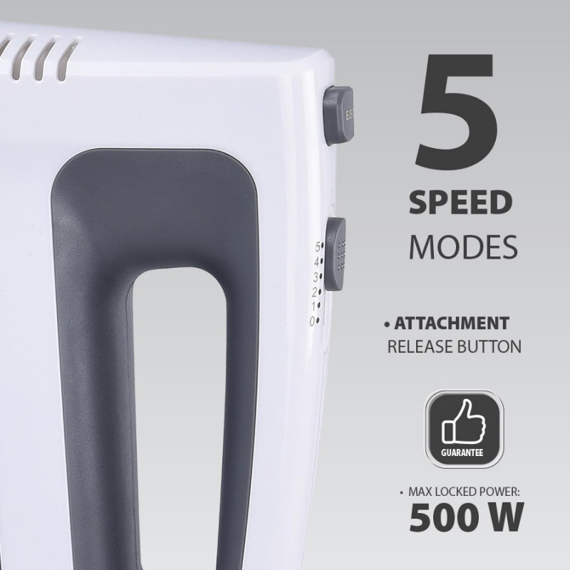 MAESTRO MR-502 Frullatore a mano, 500 W, bianco/nero