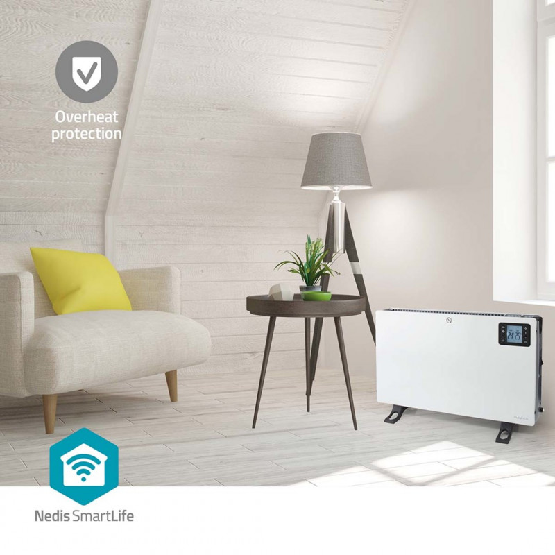 Nedis SmartLife HTCO50WTW Termoventilatore elettrico, 2000 W, bianco