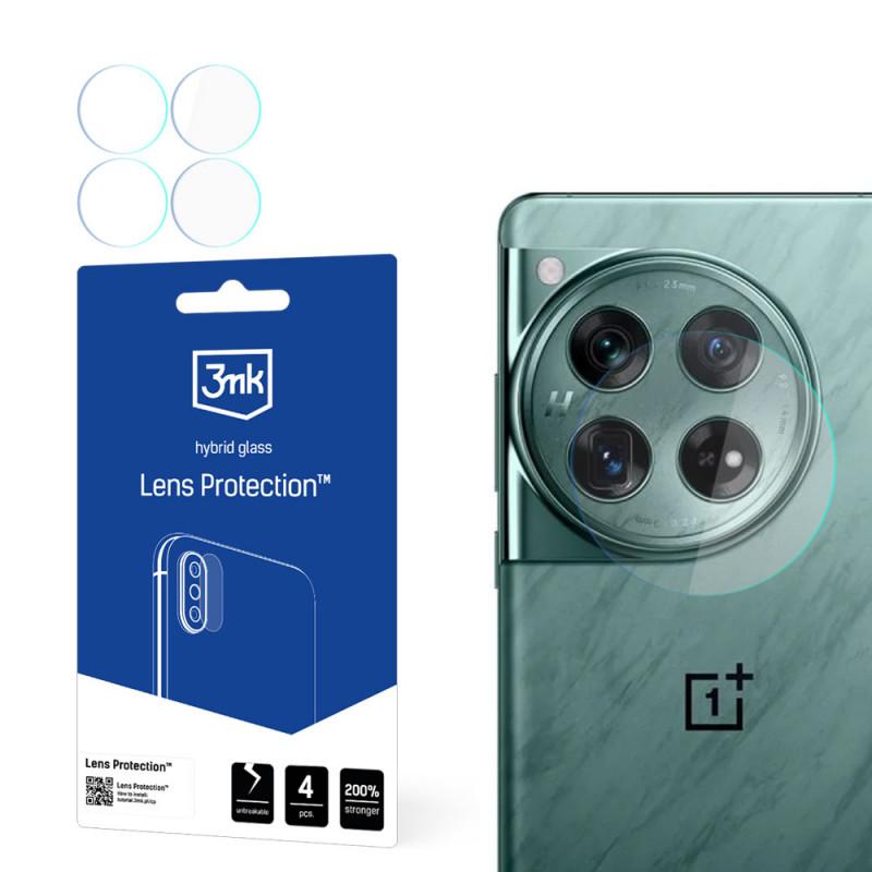 Vetro ibrido per fotocamera 3MK Lens Protection per OnePlus 12 5G (4 pz)
