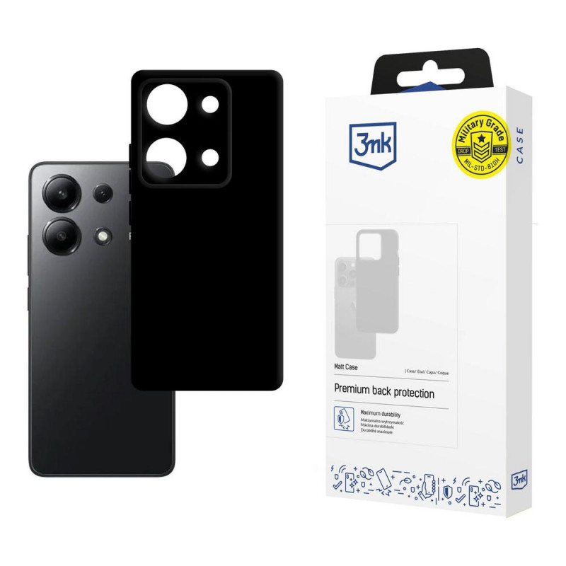 Custodia 3MK Matt per Xiaomi Redmi Note 13 4G, nera