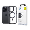 Custodia per smartphone 3MK Satin Armor MagCase MagSafe per Apple iPhone 15 Pro Max, trasparente con cornice nera