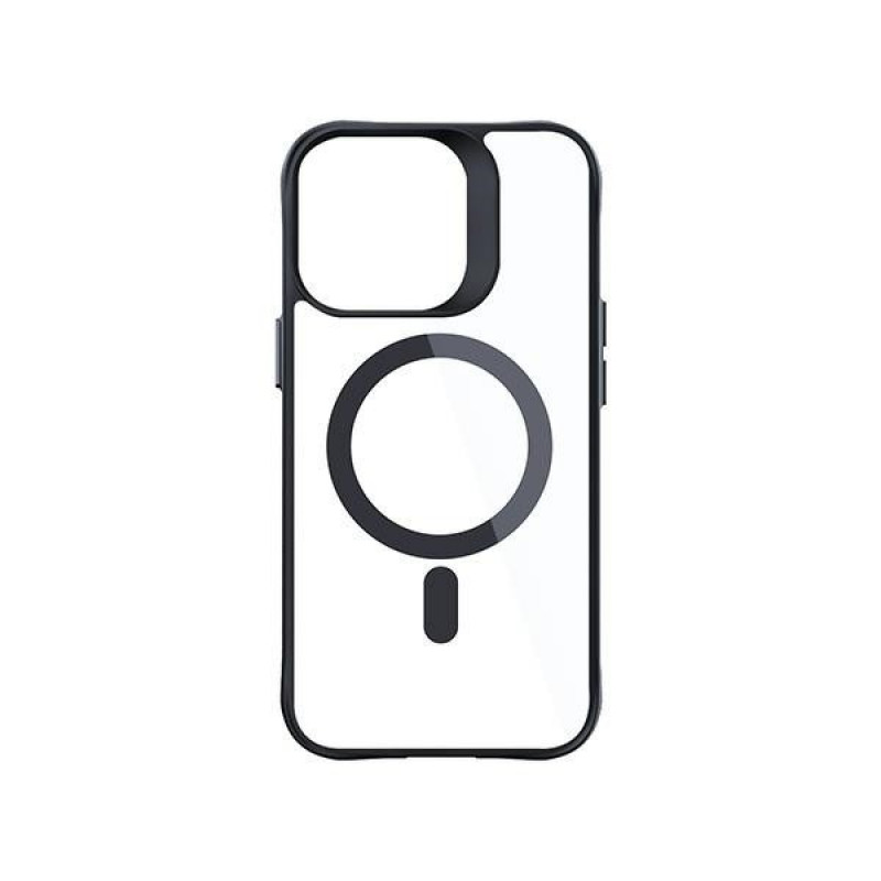 Custodia per smartphone 3MK Satin Armor MagCase MagSafe per Apple iPhone 15 Pro Max, trasparente con cornice nera