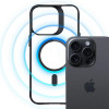 Custodia per smartphone 3MK Satin Armor MagCase MagSafe per Apple iPhone 15 Pro Max, trasparente con cornice nera