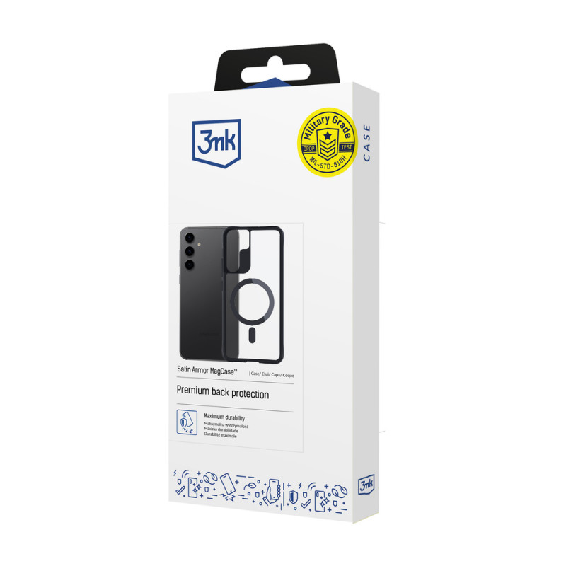 Custodia per smartphone MagSafe 3MK Satin Armor MagCase 156089-0 per Samsung Galaxy S24+, trasparente