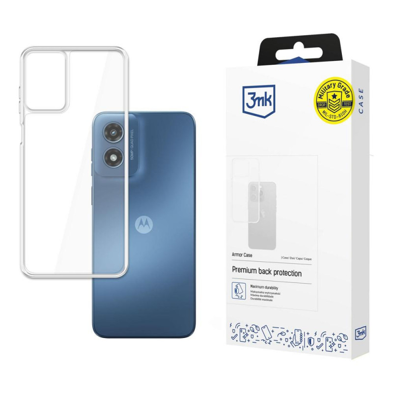 Custodia per smartphone 3MK Armor Case per Motorola Moto G Play 2024, trasparente