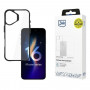 3mk Satin Armor Case+ per Apple iPhone 16 Plus, trasparente con cornice nera