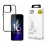 Custodia 3mk Satin Armor Case+ per Apple iPhone 16 Pro Max, trasparente con cornice nera