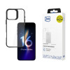 Custodia 3mk Satin Armor Case+ per Apple iPhone 16 Pro Max, trasparente con cornice nera