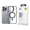 3mk Satin Armor MagCase con MagSafe per Apple iPhone 16 Pro, trasparente con cornice nera