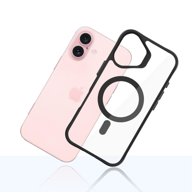 3mk Satin Armor MagCase con MagSafe per Apple iPhone 16 (W-3SAMaCa-AiP16-0), trasparente con cornice nera