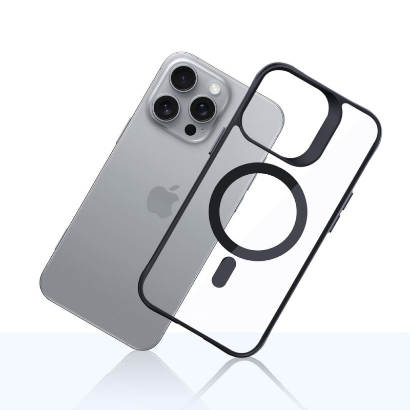 3mk Satin Armor MagCase con MagSafe per Apple iPhone 16 Pro Max (W-3SAMaCa-AiP16PM-0), trasparente con cornice nera