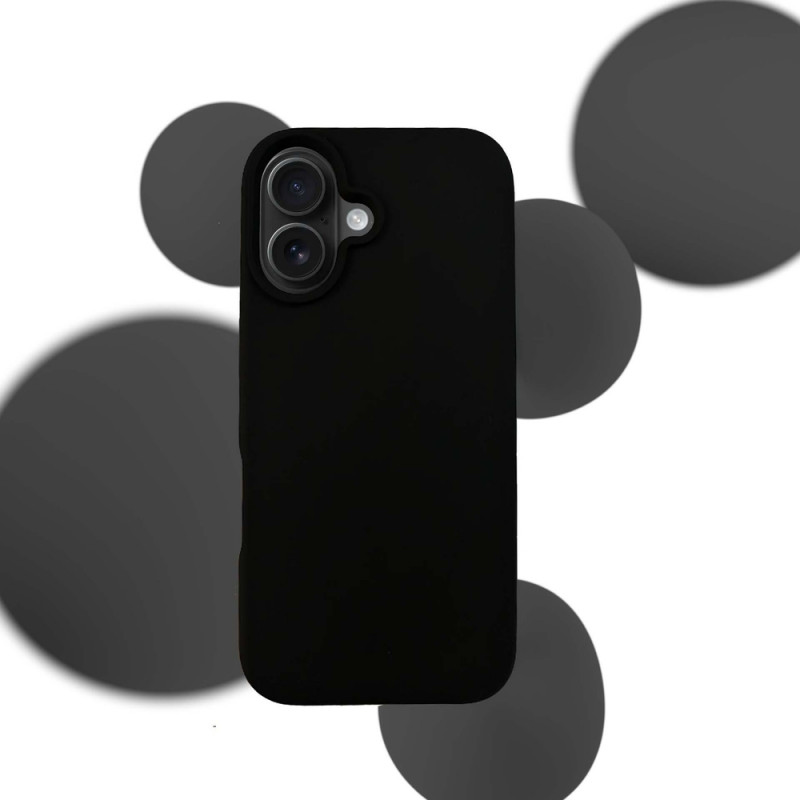 Custodia in silicone 3mk per Apple iPhone 16 Plus, nera