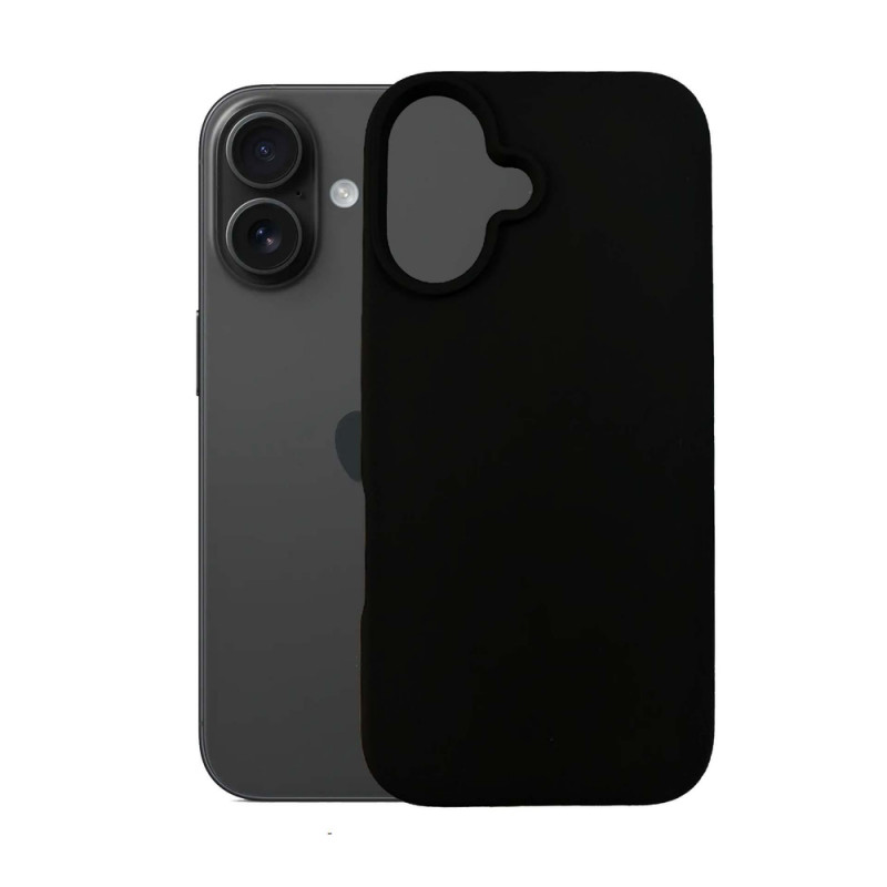 Custodia in silicone 3mk per Apple iPhone 16 Plus, nera