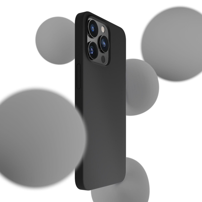 Custodia in silicone 3mk per Apple iPhone 16 Pro, nera