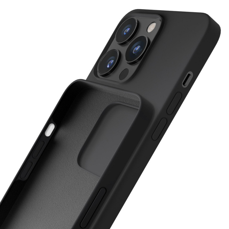 Custodia in silicone 3mk per Apple iPhone 16 Pro Max, nera
