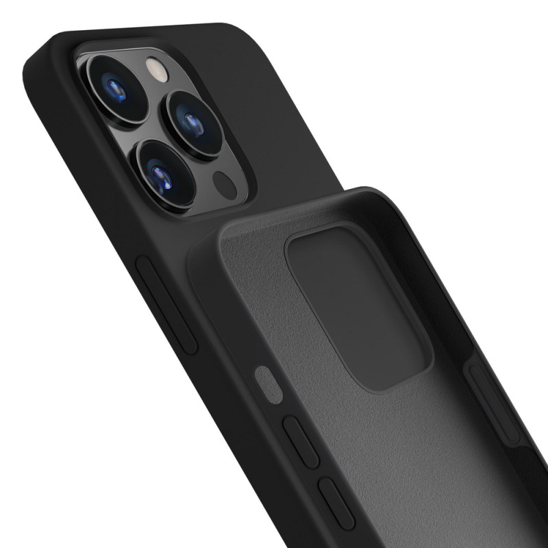 Custodia in silicone 3mk per Apple iPhone 16 Pro Max, nera