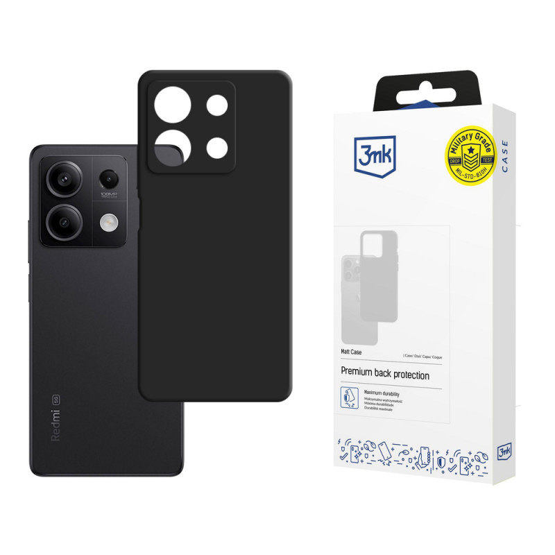 Custodia in silicone 3mk per Xiaomi Redmi Note 13 5G, nera