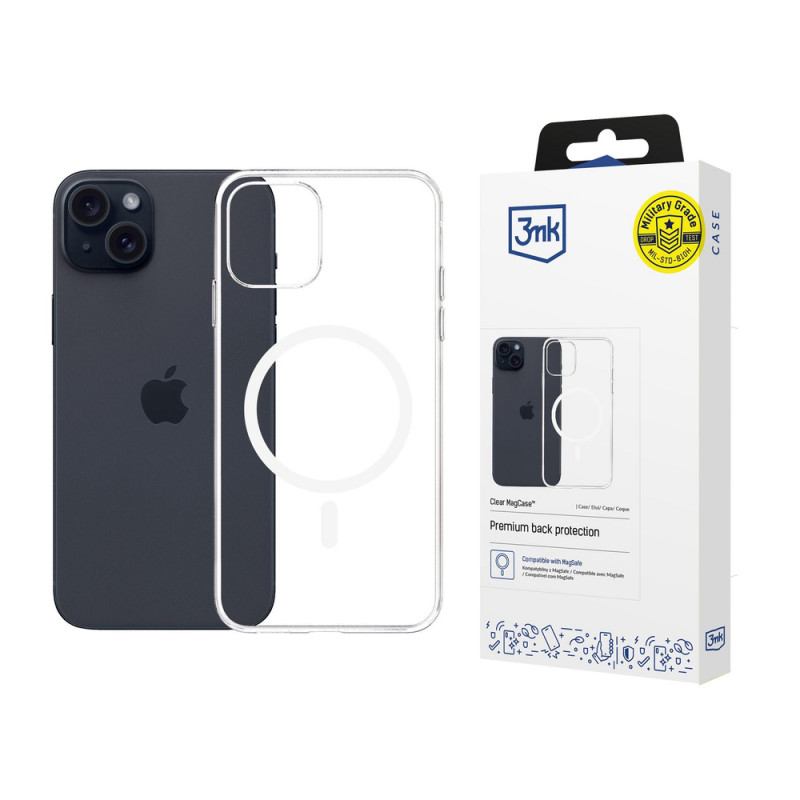 3mk Clear MagCase per Apple iPhone 15, trasparente